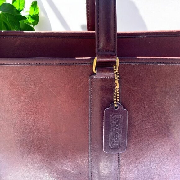 Coach Vintage Burgundy Leather Slim Satchel Large 1970s/80s Full Grain Cowhide - Picture 2 of 16